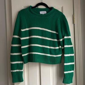 La Ligne Mini Marina Sweater Green and White Stripe